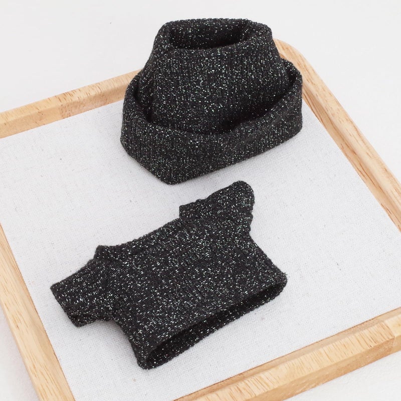 Etistta 17cm Doll Clothes with Hat  Glitter Knit Cap Top Doll Clothes for 17cm Doll Accessories Outfits (6 Pack) - Image 3